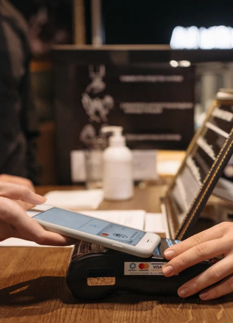 Digital payment being processed through a card payment terminal