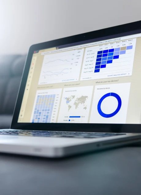 Manufacturing dashboard displaying operational data and performance charts