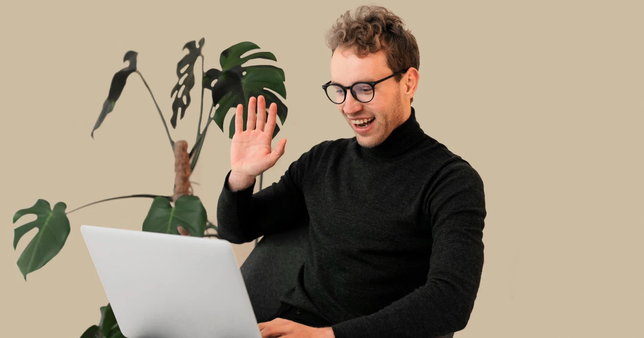 Developer working on a laptop from home